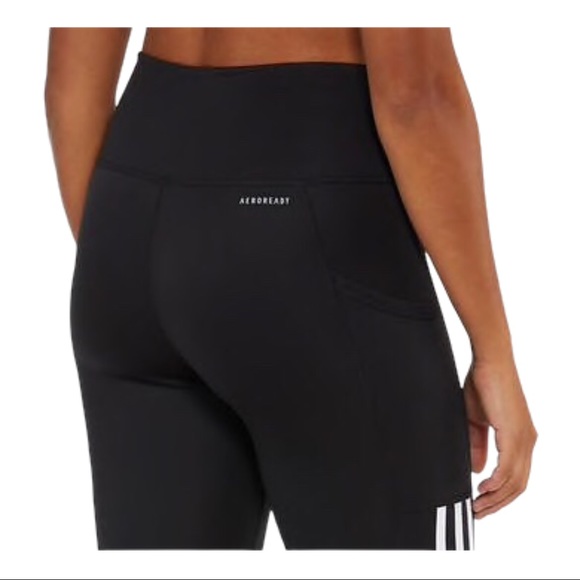 NWT ADIDAS 7/8 Aeroready 3 Stripe Tight Legging - Picture 4 of 4